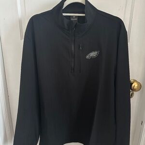 Men's Fanatics Black Philadelphia Eagles Front Office Micro Tonal Quarter-Zip